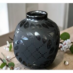 Mata‎ Ortiz Pottery Abigail Marin Vase Paquime Black On Black Art Ceramic Mexico